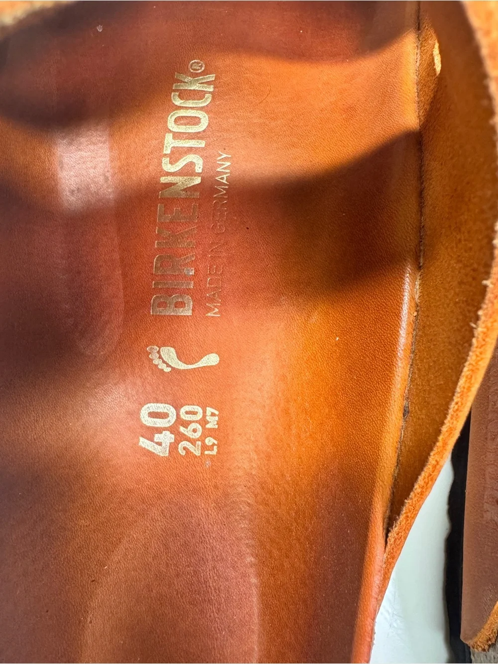 Birkenstock Arizona Big Buckle Leather Slides Burnt Orange Double Strap Size 40 - Picture 2 of 12